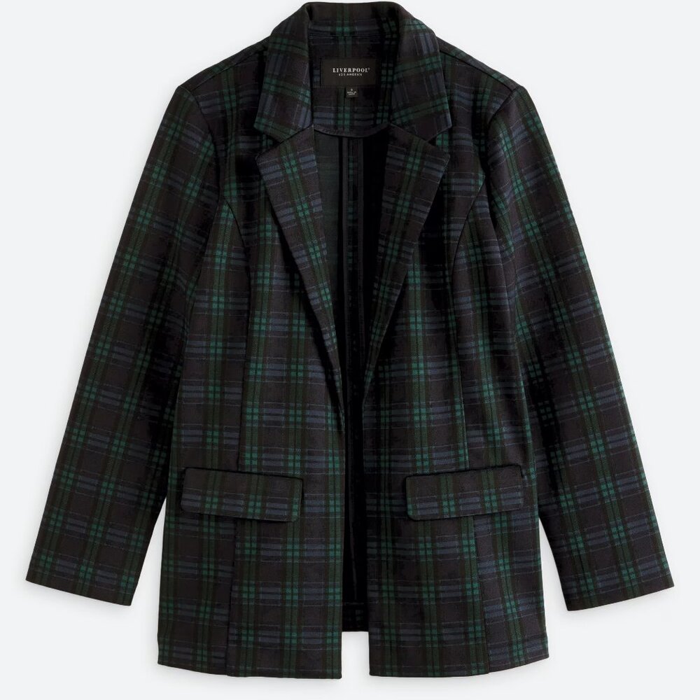 Liverpool Black/Blue/Green Plaid Blazer - Size Medium - Picture 2 of 5